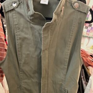 Green Denim Sleeveless Dress